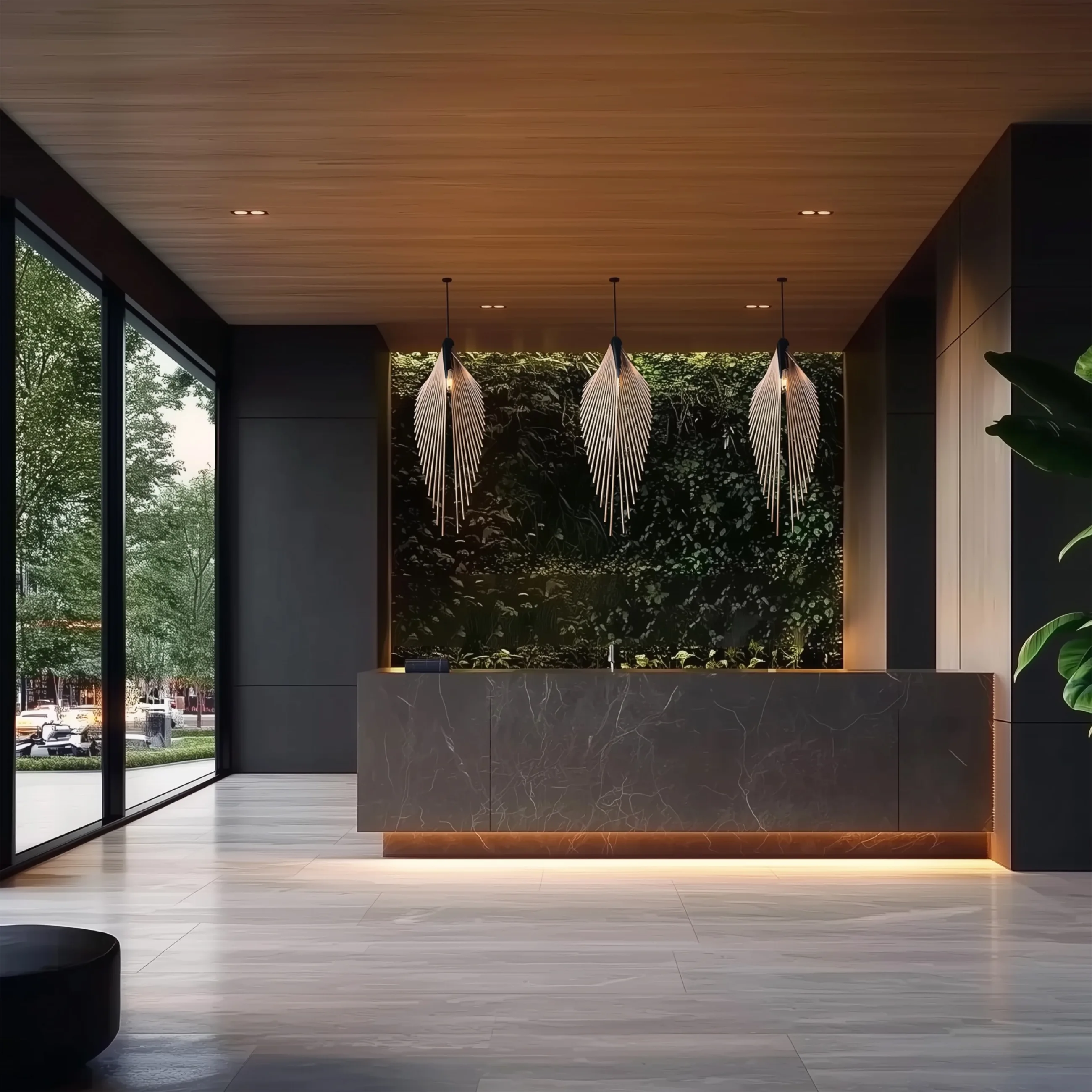 Leaf pendant light in an interior, photo 2